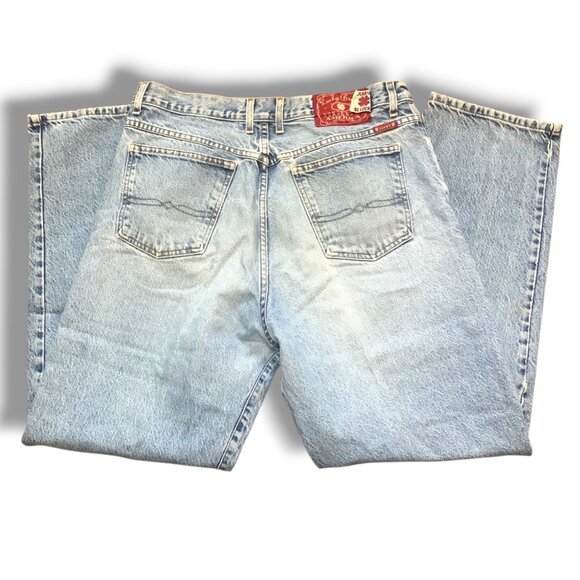 VTG Lucky Brand Men’s Blue Faded Jeans Denim 36x32 Relax Fit Zip Made in USA - Picture 1 of 16